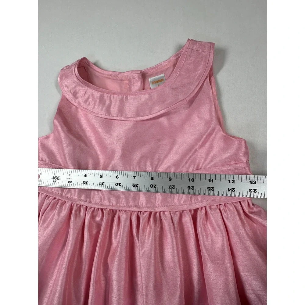 Gymboree Spring Jubilee Party Dress Girls 8 Pink White Ribbon Bow Formal Shimmer